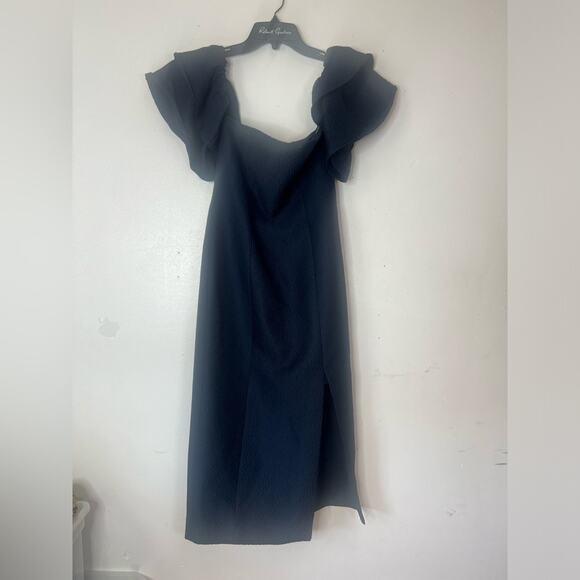 KEEPSAKE THE LABEL MAGNOLIA OFF THE SHOULDER NAVY DRESS SIZE S - Picture 1 of 12